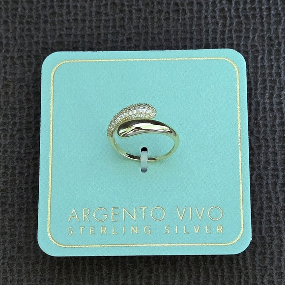 Argento Vivo Gold💛 Raindrops💧 Bypass🔁 Ring💍 - Picture 6 of 15